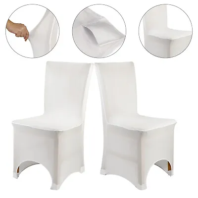 £169.99 • Buy Dining Room Chair SEAT Covers Slip Cover Stretch Removable Home Wedding White