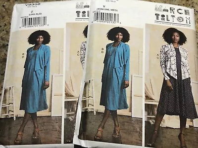 🌺 Vogue #v9358-designer Marcy Tilton-ladies Dress-shrug Pattern Xs-med/lg-xl Ff • $13.29