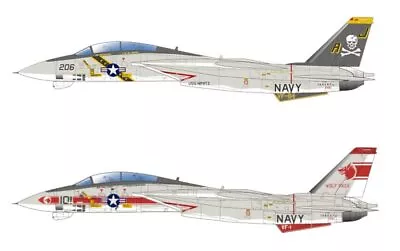 PLATZ 1/144 U.S.NAVY F-14A TOMCAT VF-84 Jolly Rogers & VF-1 Wolfpack Kit PF-66 • $35.63