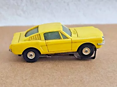 Vintage 1960's Atlas HO Slot Car Yellow Mustang Fastback • $69.99