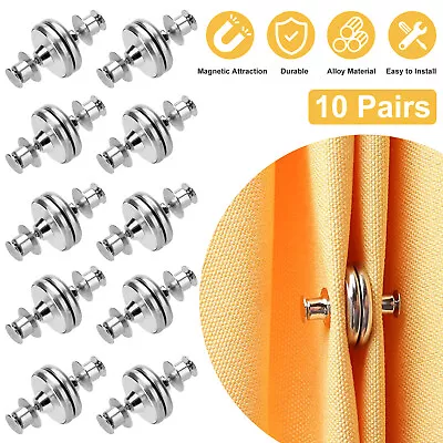10 Pairs Magnetic Curtain Button Clips Nail Free Buckle Home Anti-Light Leakage • $9.98