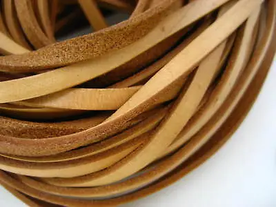 5MM Nature Flat Leather Cord For Necklace Bracelet Craft Bag Leather Cord Thong  • £2.99
