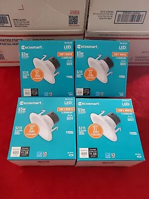 4 PC  Ecosmart 4in 65W White LED Recessed Trim Soft White Light #100 • $14.95