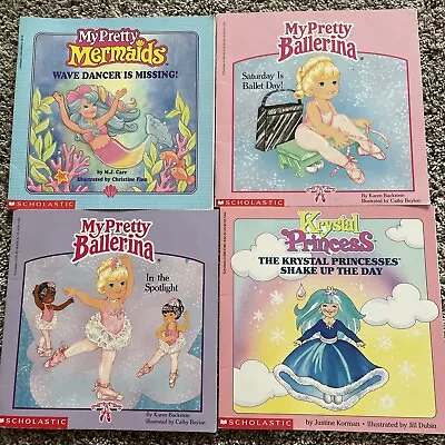 4 My Pretty Books-Mermaids My Pretty Ballerina & Crystal Princess 1990’s Books • $11.95