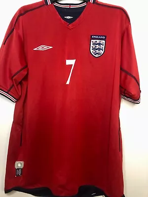 England National Team 2002/2004 Large Away Shirt Jersey Umbro #7 Beckham • £20