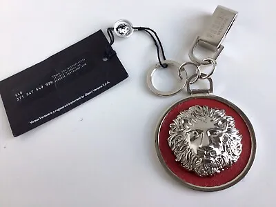 VERSUS VERSACE Men’s SCULPTED LION'S HEAD KEY CHAIN / KEY FOB With Tag (Red) • $69.99