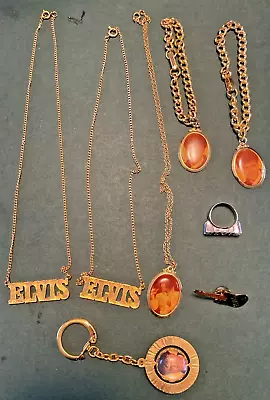 Elvis Memorabilia Jewelry Sale Necklaces Pin Key Chain And A Ring • $56.99