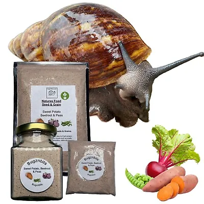 Giant African Land Snail Food Snail Mix Organic Sweet Potato Beetroot & Peas • £3.49