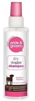 £4.99 • Buy Pride & Groom Dry Doggie Spray Shampoo Mist Raspberry Fragrance 200ml Each