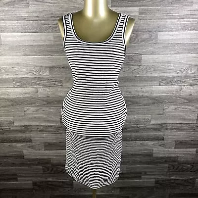 H&M Maternity Round Neck Black Striped Casual Tank Dress Women's Size Small • $27
