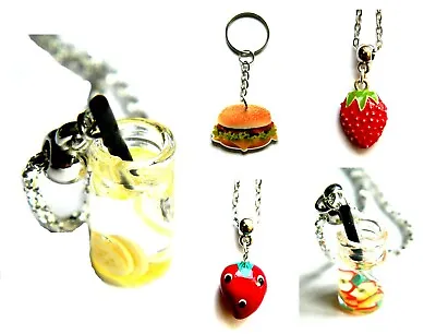 £4.50 • Buy Food Drink Cocktail Burger Strawberry Necklace Keyring Keychain