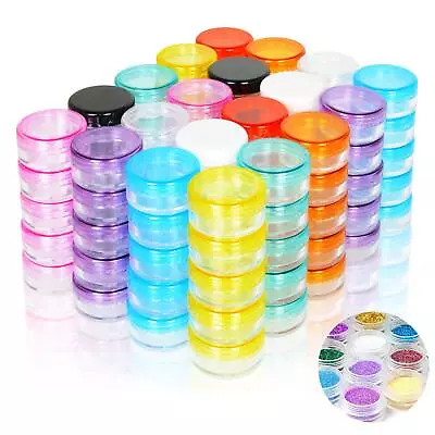 100Pcs 5G Sample Container Empty Round Cosmetic Containers With Lid Plastic • $14.54
