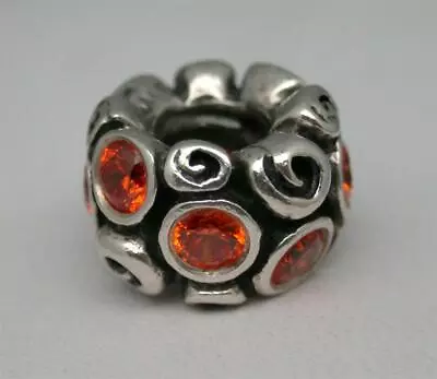 $21.99 • Buy PANDORA Sterling Silver Orange Primrose Path CZ Charm Bead #790330OCZ
