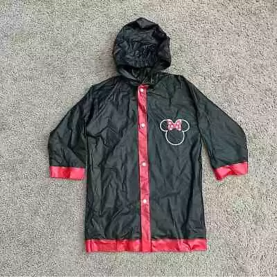 Disney Minnie Mouse Raincoat Kids Size M Hooded Rain Jacket • $17.95