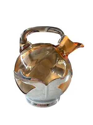 FARBER BROS. AMBER Chrome 7   PITCHER DECANTER No Stopper Unpolished • $38