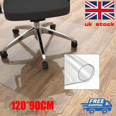 PVC Plastic Clear Non Slip Home Office Chair Desk Mat Floor Carpet Protector UK • £8.99