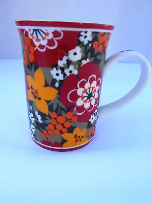 Vera Bradley Mug Floral Colorful Fall Autumn Red White Yellow Porcelain EXC • $8.95