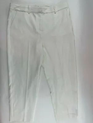 Vince Camuto Capri Pants Women's Size 12 White Straight Leg Hook & Eye NWT • $14.84