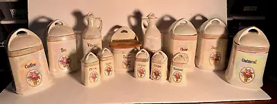 Mepoco Lusterware 13 Piece Set CanisterMade In Germany -Circa 1920's Original • $146.85