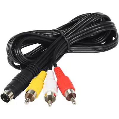 4 Pin S-Video To 3 RCA AV TV Male Cable Converter Adapter Length: 1.5M(Black) • £5.99