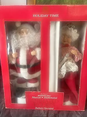 VTG 1995 Animated Holiday Santa & Mrs. Clause Original Motion-ettes Twin Pack • $39.99