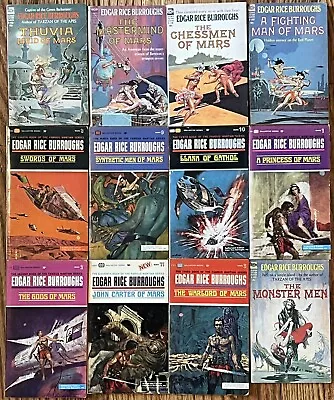 Edgar Rice Burroughs Lot Of 12 PBs Mars Books 1-11 + Monster Men Ballantine Ace • $9