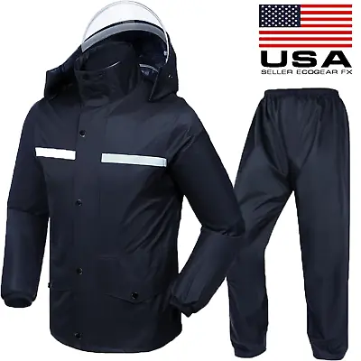 Men Women Raincoat New Rain Suits Waterproof Hooded Rain Jacket Outdoor Camping • $18.99