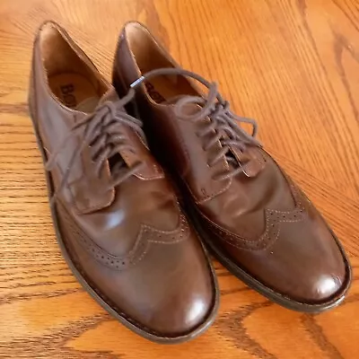 BORN Bainbridge Mens Dress Shoes Brown Leather Sz 10 Wingtips Comfort Casual EUC • $36.50