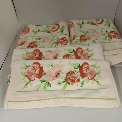 Laura Ashley Vintage Couture Rose- 100% Cotton Towel Set  -2 Bath & 2 Hand • £60