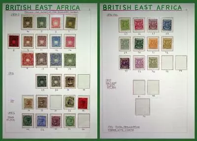 BRITISH EAST AFRICA: 1890-1901 - Ex-Old Time Collection - 2 Album Pages (74178) • £2