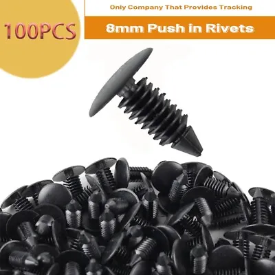 100PCS 8mm Bumper Clips Auto Car Hole Plastic Rivets Fastener Fender Push Pin • $5.22