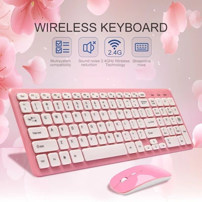 £16.99 • Buy Wireless Keyboard & Mouse Bundles For Laptop PC Mac Combo 2.4G USB Slim Quite UK