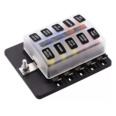 10-Way  Fuse Box Block With  Indicator Waterproof For Car Boat K2F8 • $25.44