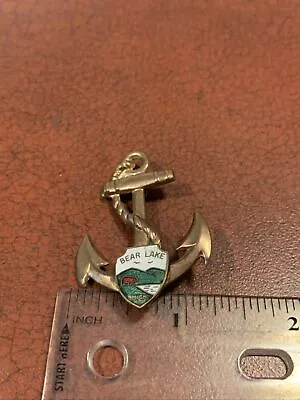 Bear Lake Michigan Vintage Anchor Enamel Pin Brooch FREE SHIPPING • $12.75