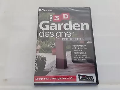 Your 3d Garden Designer : Deluxe Edition - Pc Cd-rom Software - New & Sealed • £15.99