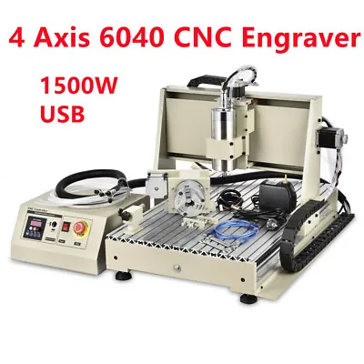 6040 USB CNC Router 4 Axis Milling Machine Engraver DIY 1500W Engraving Drilling • $1199