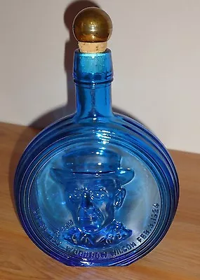 Wheaton President WOODROW WILSON Bottle 8  Blue Iridescent  1st Ed (69) W/topper • $9.98