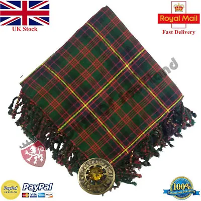 £29.99 • Buy  Scottish Highland  Kilt Fly Plaid Cameron Of Errachet Tartan 48'' X 48'' Wool
