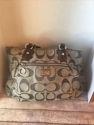 Coach Poppy Metallic Signature Glam Tote H1193-17890 Need Cleaned See Pictures • $20