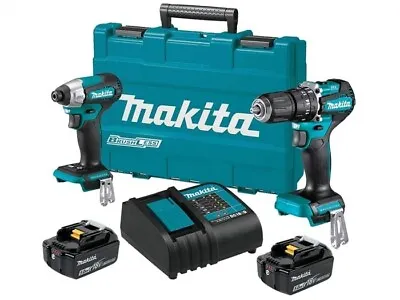 Makita DLX2414ST 18v LXT Brushless Drill/Impact Twinkit (DHP487/DTD157) 2 X Batt • £259.50