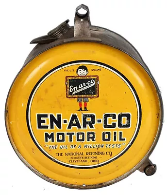 EN-AR-CO Motor Oil Metal Cut Out Can Sign 14.5x14.5 • $31