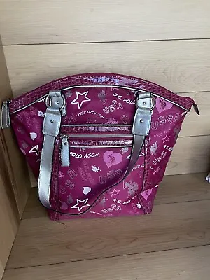 US POLO ASSN Pink Big Women’s Shoulder Handbag 15”X13” • $12.99