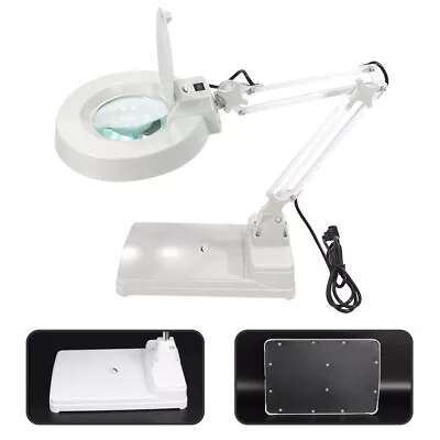 LED Magnifier Lamp 10X Magnifying Glass Desk Table Reading Light W/Base • $64.99