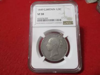 GREAT BRITAIN 1849 Silver 1/2 Crown Queen Victoria  NGC VF 30           #T3646 • $295