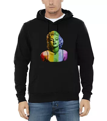 $28.99 • Buy Mens Rainbow Marilyn Monroe T160 Black Hoodie Sweater Gay Lesbian LGBT Hollywood