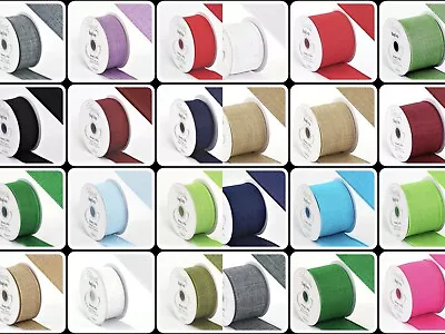 £2.70 • Buy Wired Burlap Trim Ribbon 38mm And  63mm 17 Colours