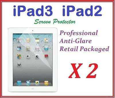 The New IPAD IPAD3 IPAD2 Ultra Clear LCD Screen Protector Anti Glare Film X 2 • $9.05