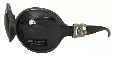 DOLCE & GABBANA Sunglasses DG6030B Green Plastic Frame Round DG Logo 600usd • $549.90