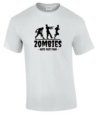 Zombies Eat Fast Food Walking Gift Idea Funny Rude Men’s Lady's T-Shirt T0199 • £9.99