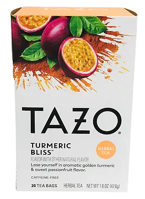 £5.64 • Buy Tazo Turmeric Bliss 20 Herbal Tea Bags 1.6 Oz